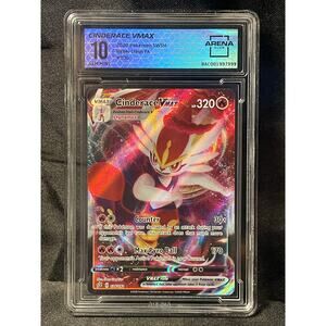 2020 Pokémon Cinderace VMAX #36 Rebel Clash FA ArenaClub Graded GEM MINT 10